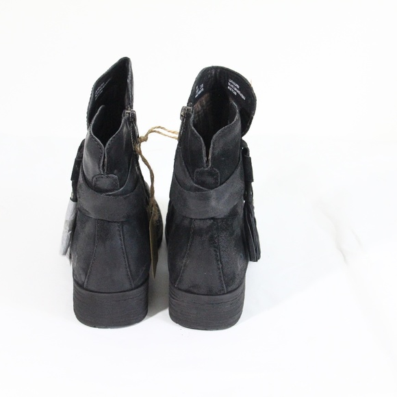 Born Eton Boots New sz 9 Women Black Leather Moto Bootie Nwt - Picture 8 of 11